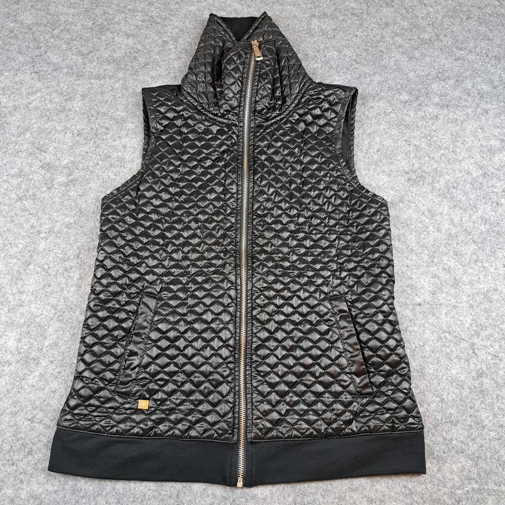 Lauren Ralph Lauren Vest Womens XXS Black Quilted Zip Front Funnel Neck Puffer